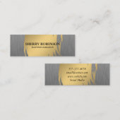 Carte De Visite Mini Or de luxe avec Faux Metallic (Devant / Derrière)