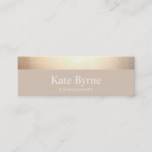 Carte De Visite Mini Or Gratté Moderne Design Beige Tan