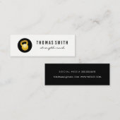 Carte De Visite Mini (Or) Kettle Bell Fitness Trainer (Devant / Derrière)