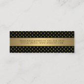 Carte De Visite Mini Or métallique chic avec Pois (Dos)