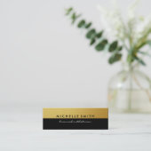 Carte De Visite Mini Or métallique et noir à deux tons (Debout devant)