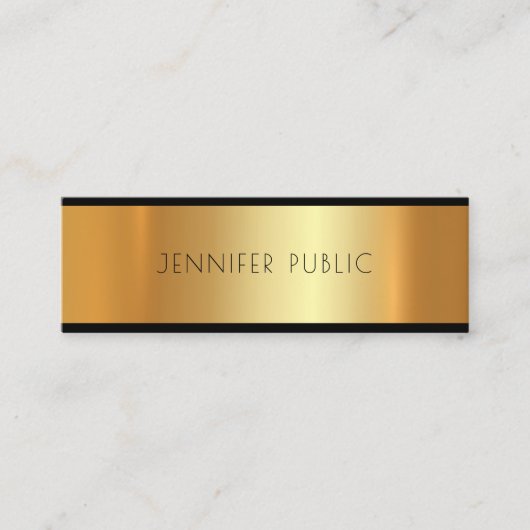 Carte De Visite Mini Or moderne Attractif Trending Glamor Plain (Devant)
