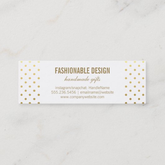 Carte De Visite Mini Or pois (Dos)