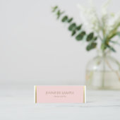 Carte De Visite Mini Or rose rose blanc Luxe Plat Professionnel (Debout devant)