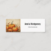 Carte De Visite Mini Orange Citrouille Russe Automne Thanksgiving (Devant)