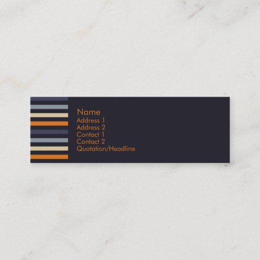 Carte De Visite Mini Orange et bleu • Profilecard (Devant)