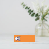 Carte de visite mini orange vert Skull n Bones ver (Debout devant)