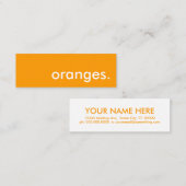 Carte De Visite Mini oranges. (Devant / Derrière)