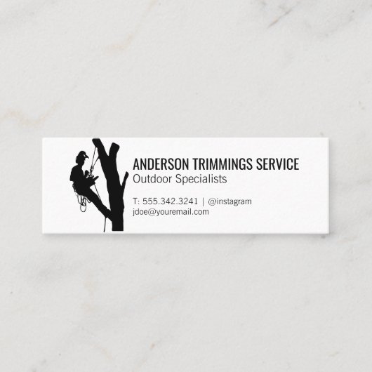 Carte De Visite Mini Outdoor Worker | Tree Trimming Service (Devant)