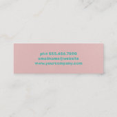 Carte De Visite Mini Outils de cuisson | Arrière - plan de texture rose (Dos)