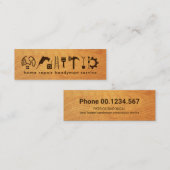 Carte De Visite Mini Outils main Brown bois de bois (Devant / Derrière)