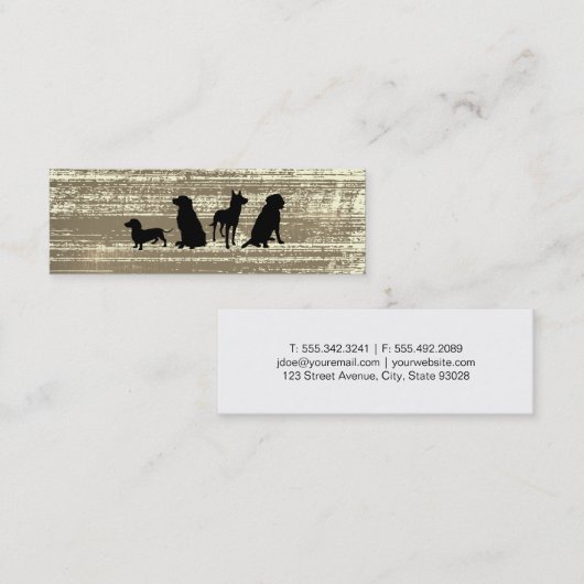 Carte De Visite Mini Pack Canine | Entraînement de chien Texture rustiq (Devant / Derrière)