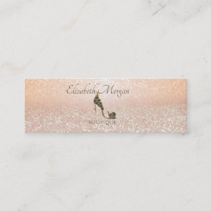 Carte De Visite Mini Paillettes Bokeh de professionnel moderne, talons 