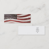 Carte De Visite Mini Painted American Flag on Rustic Wood Texture (Devant / Derrière)
