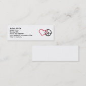 Carte De Visite Mini Paix et coeur (Devant / Derrière)