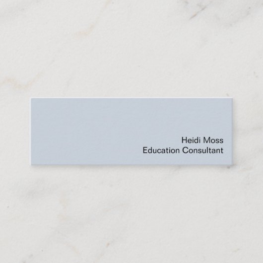 Carte De Visite Mini Pale Blue Minimalist Consultant en éducation (Devant)