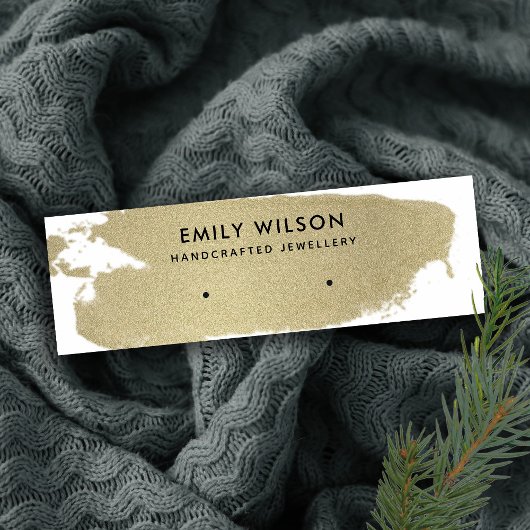 CARTE DE VISITE MINI PALE GOLD FOIL BRUSH STROKE STUD EARRING AFFICHE