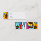 Carte De Visite Mini Palmier surfant de planches de surf de plage (Devant / Derrière)