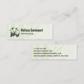 Carte De Visite Mini Panda Pair et Bambou Aquarelle (Devant / Derrière)