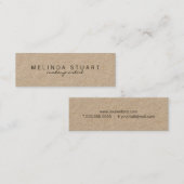 Carte De Visite Mini Papier Kraft moderne simple professionnel (Devant / Derrière)