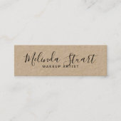 Carte De Visite Mini Papier Kraft pour script moderne professionnel (Devant)
