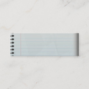 Carte De Visite Mini Papier rayé de carnet de notes à spirale