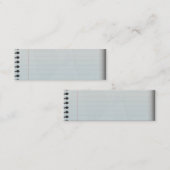 Carte De Visite Mini Papier rayé de carnet de notes à spirale (Devant / Derrière)