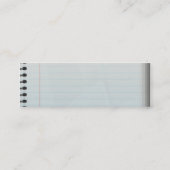 Carte De Visite Mini Papier rayé de carnet de notes à spirale (Dos)