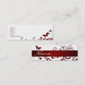 Carte De Visite Mini Papillon rouge (Devant / Derrière)