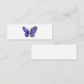 Carte De Visite Mini Papillon saphir à fleurs (Devant / Derrière)