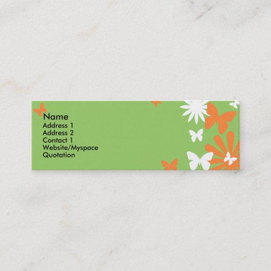 Carte De Visite Mini Papillons et fleurs (Devant)