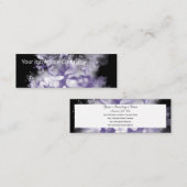 Carte De Visite Mini Papillons et fleurs violets sur le noir (Devant / Derrière)