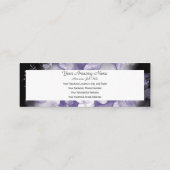 Carte De Visite Mini Papillons et fleurs violets sur le noir (Dos)
