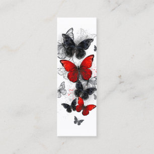 Carte De Visite Mini Papillons noirs et rouges volants