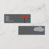 Carte De Visite Mini Parapluie - maigre (Devant / Derrière)