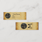 CARTE DE VISITE MINI PARC MONOGRAMME ANTIQUE ROMAIN BRONZE MEDALLION (Devant / Derrière)