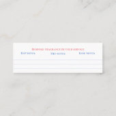 Carte De Visite Mini Parfum sur mesure parfum personnel sniff note mixe (Dos)