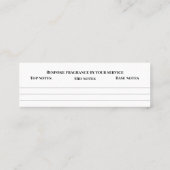 Carte De Visite Mini Parfum sur mesure parfum personnel sniff note mixe (Dos)