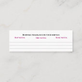 Carte De Visite Mini Parfum sur mesure parfum personnel sniff note mixe (Dos)