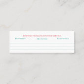 Carte De Visite Mini Parfum sur mesure parfum personnel sniff note mixe (Dos)