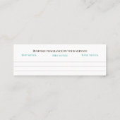 Carte De Visite Mini Parfum sur mesure parfum personnel sniff note mixe (Dos)