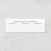 Carte De Visite Mini Parfum sur mesure parfum personnel sniff note mixe (Dos)