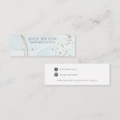 Carte De Visite Mini Parties scintillant Abstraite Écran d'oreille Bleu (Devant / Derrière)