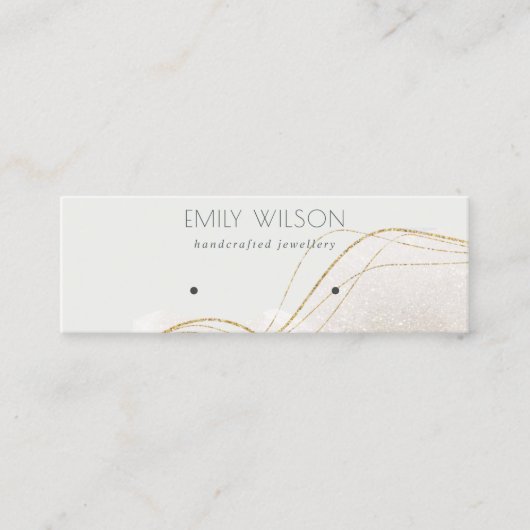 Carte De Visite Mini Parties scintillant Abstraite en or ivoire Écran b (Devant)