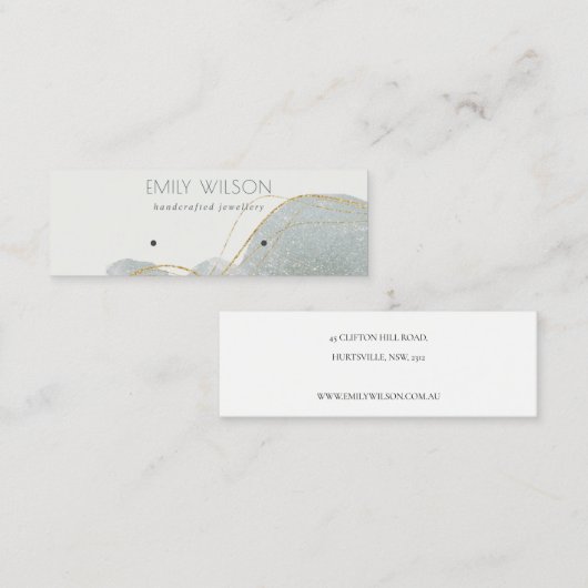 Carte De Visite Mini Parties scintillant Abstraite gris-gris brillant É (Devant / Derrière)