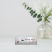 Carte De Visite Mini Parties scintillant Argent Moderne Ombre Faux Lash (Debout devant)
