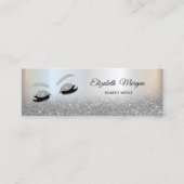 Carte De Visite Mini Parties scintillant Argent Ombre Élégant Faux Lash (Devant)