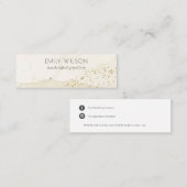 Carte De Visite Mini Parties scintillant beige Aquarelle Or Écran d'ore (Devant / Derrière)