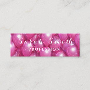 Carte De Visite Mini Parties scintillant de ballons roses Événement Mar