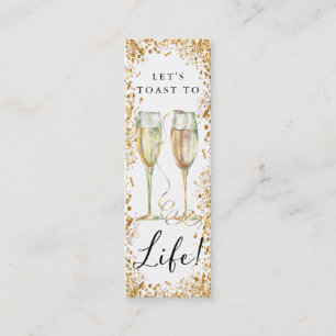 Carte De Visite Mini Parties scintillant d'or Champagne Signet de fête 